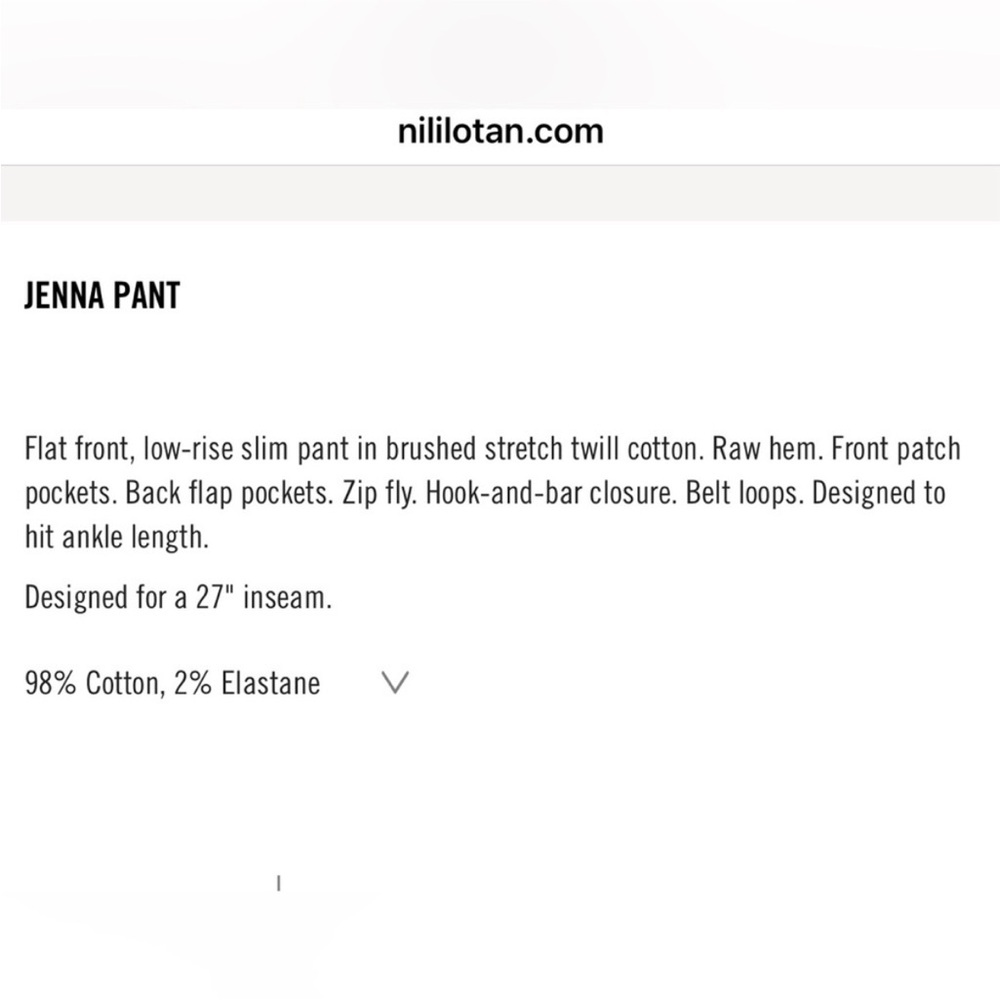 NILI LOTAN Jenna Pant Olive Green Sz 8 - Picture 16 of 16